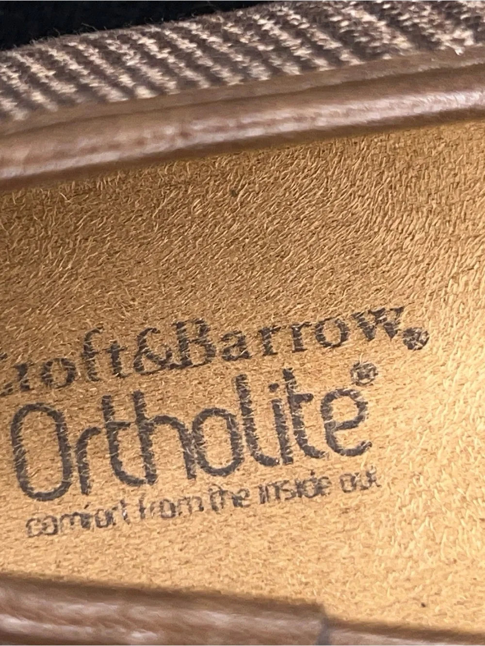 Size 7 Womens Croft And Barrow Ortholite Flats Tweed Tan Brown Buckle Academia